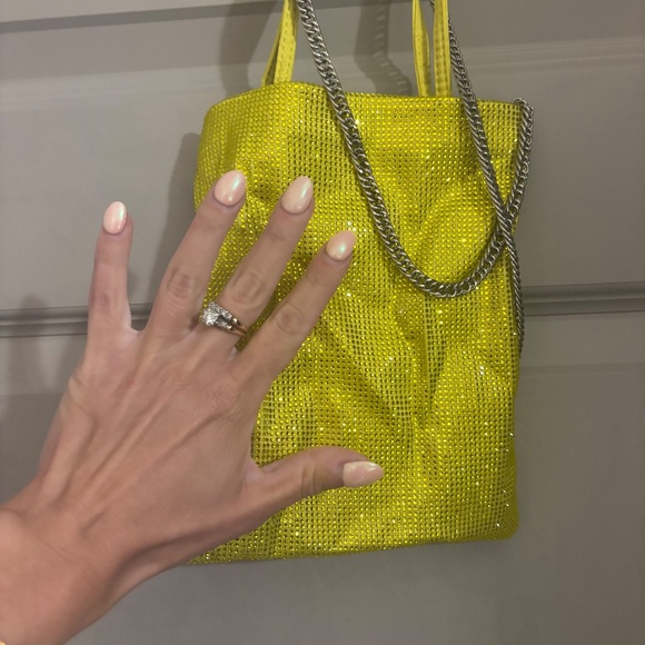 Neon Yellow Rhinestone Zara Bag - Picture 2 of 4